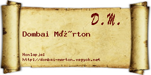 Dombai Márton névjegykártya