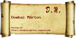 Dombai Márton névjegykártya